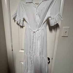 Tommy Hilfiger White Flutter Sleeve Sundress
